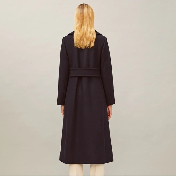 NWT Tory Burch WOOL CASHMERE COAT Navy Knee Length - Picture 2 of 8